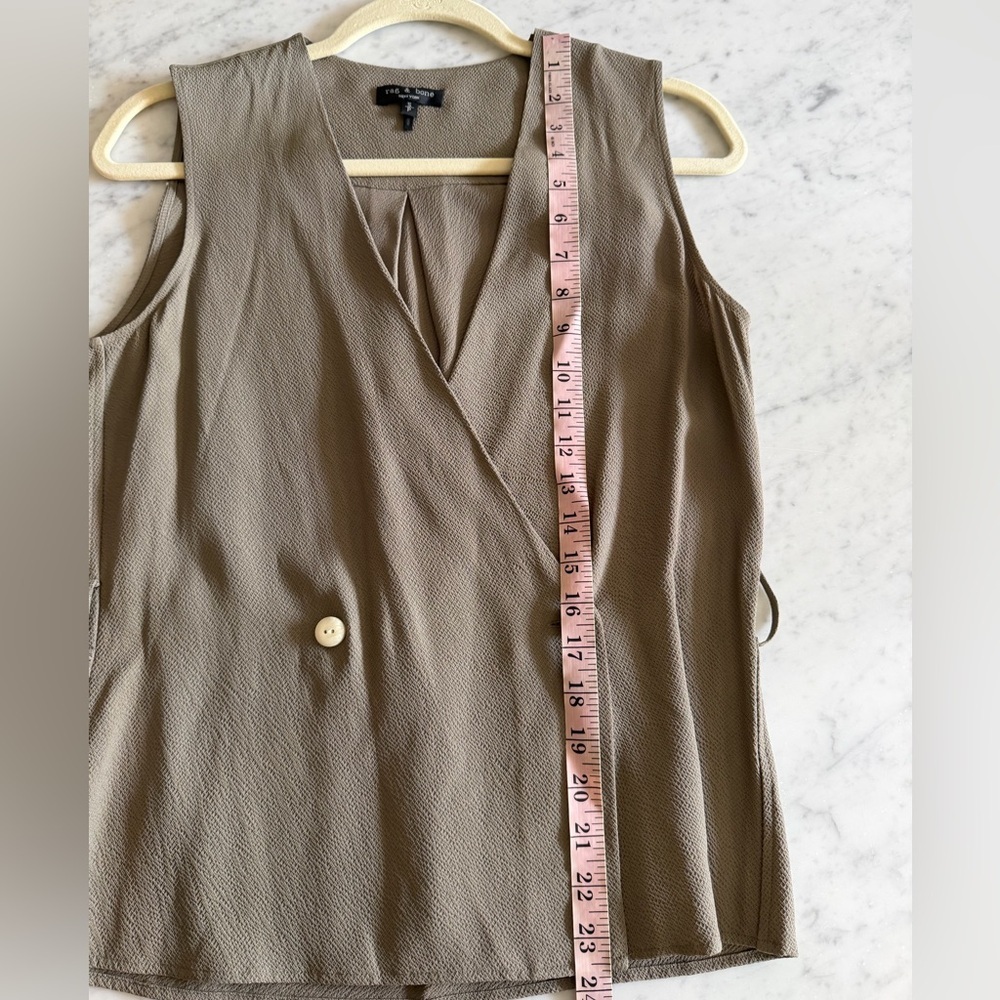 Rag and Bone Taupe Sleeveless Wrap Vest w/belt - Picture 6 of 7
